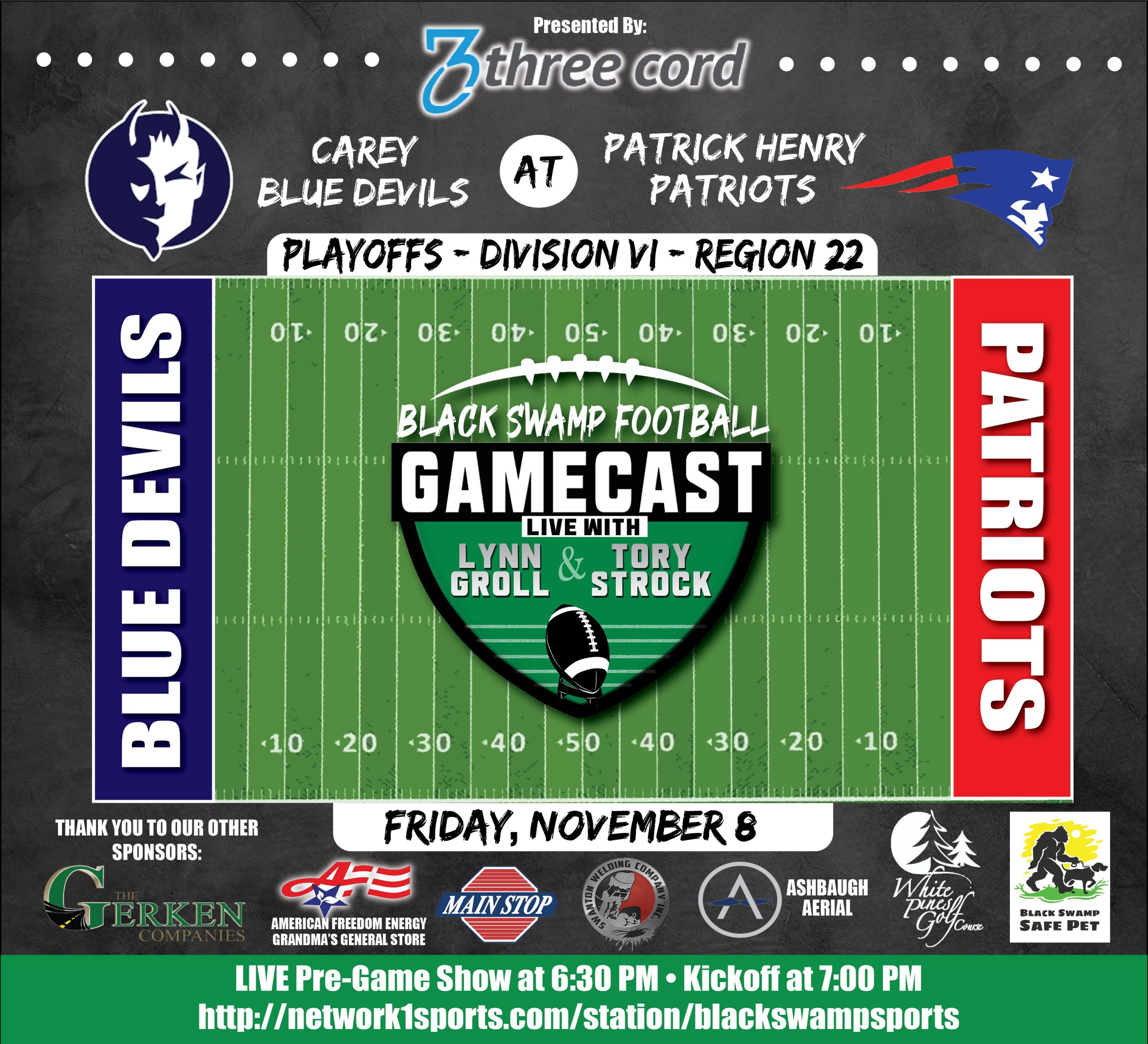 Regional quarterfinal Gamecast Presented by 3Cord: Carey at Patrick Henry